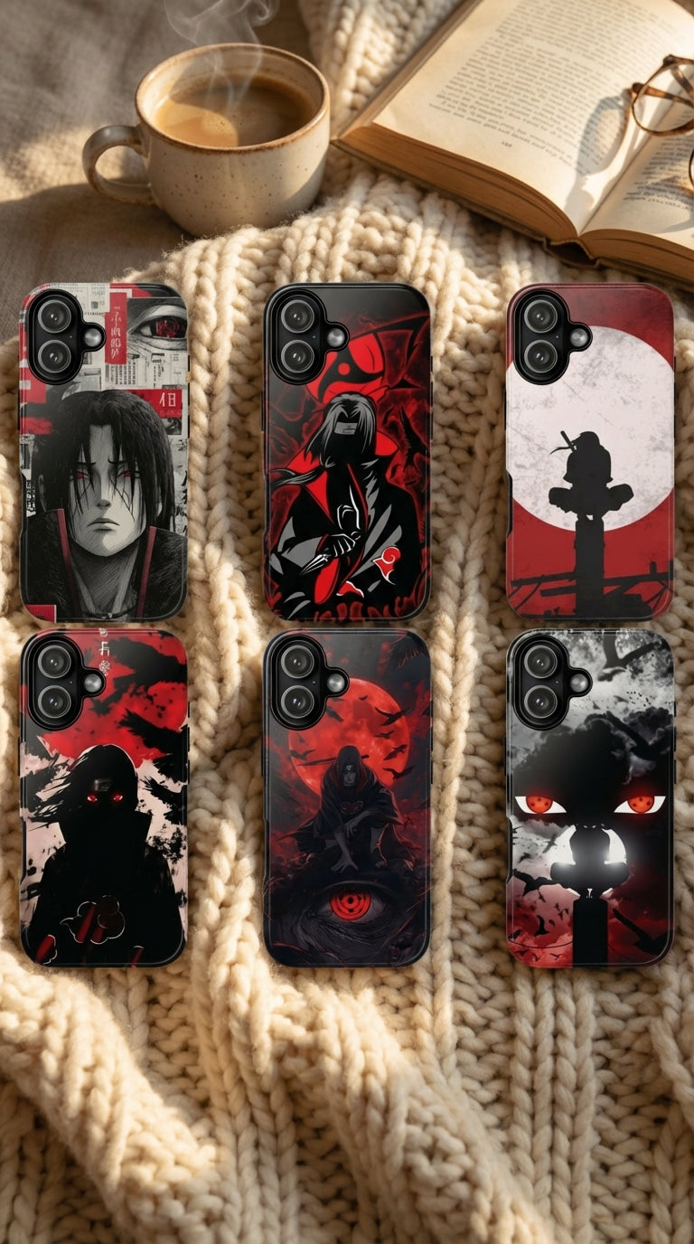 6 Style Itachi Uchiha Naruto Inspire custom Anime Phone Case Collection for iPhone 17-11, Samsung S25-S21 - Senpai Wear