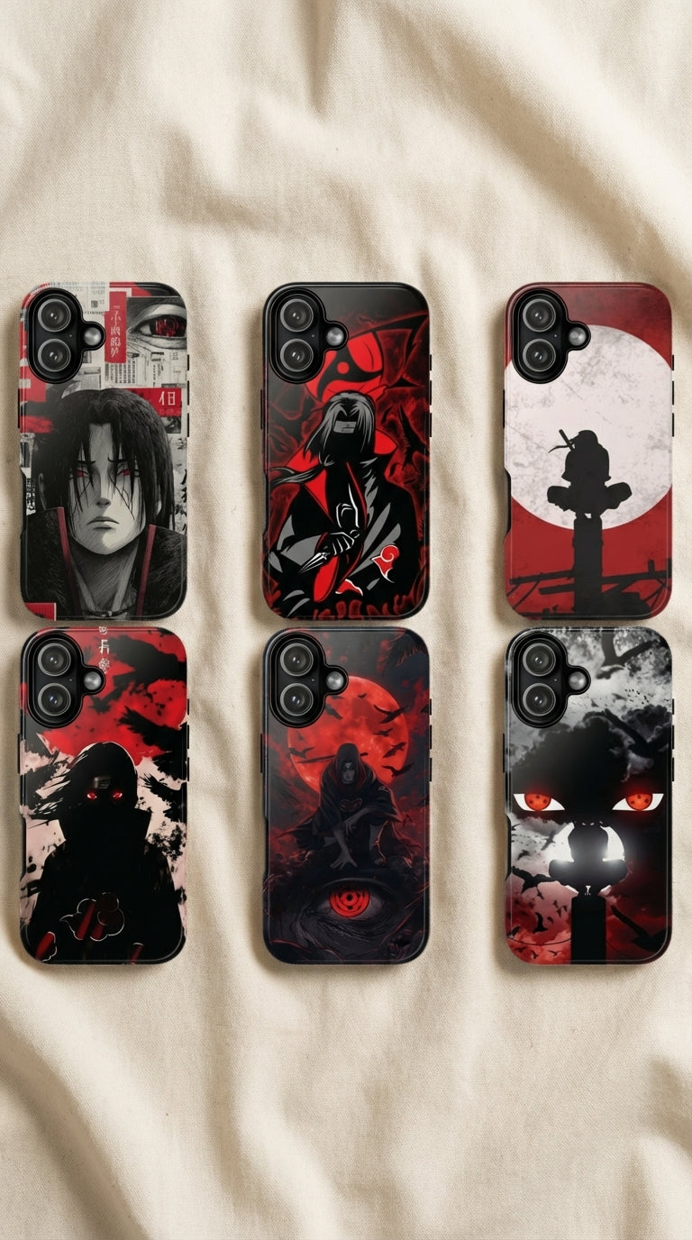 6 Style Itachi Uchiha Naruto Inspire custom Anime Phone Case Collection for iPhone 17-11, Samsung S25-S21 - Senpai Wear