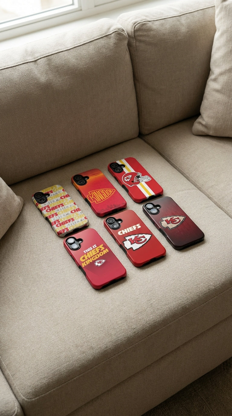 6 Style Kansas Chiefs Football Team Inspire custom Sport Phone Case Collection for iPhone 17-11, Samsung S25-S21 - Senpai Wear
