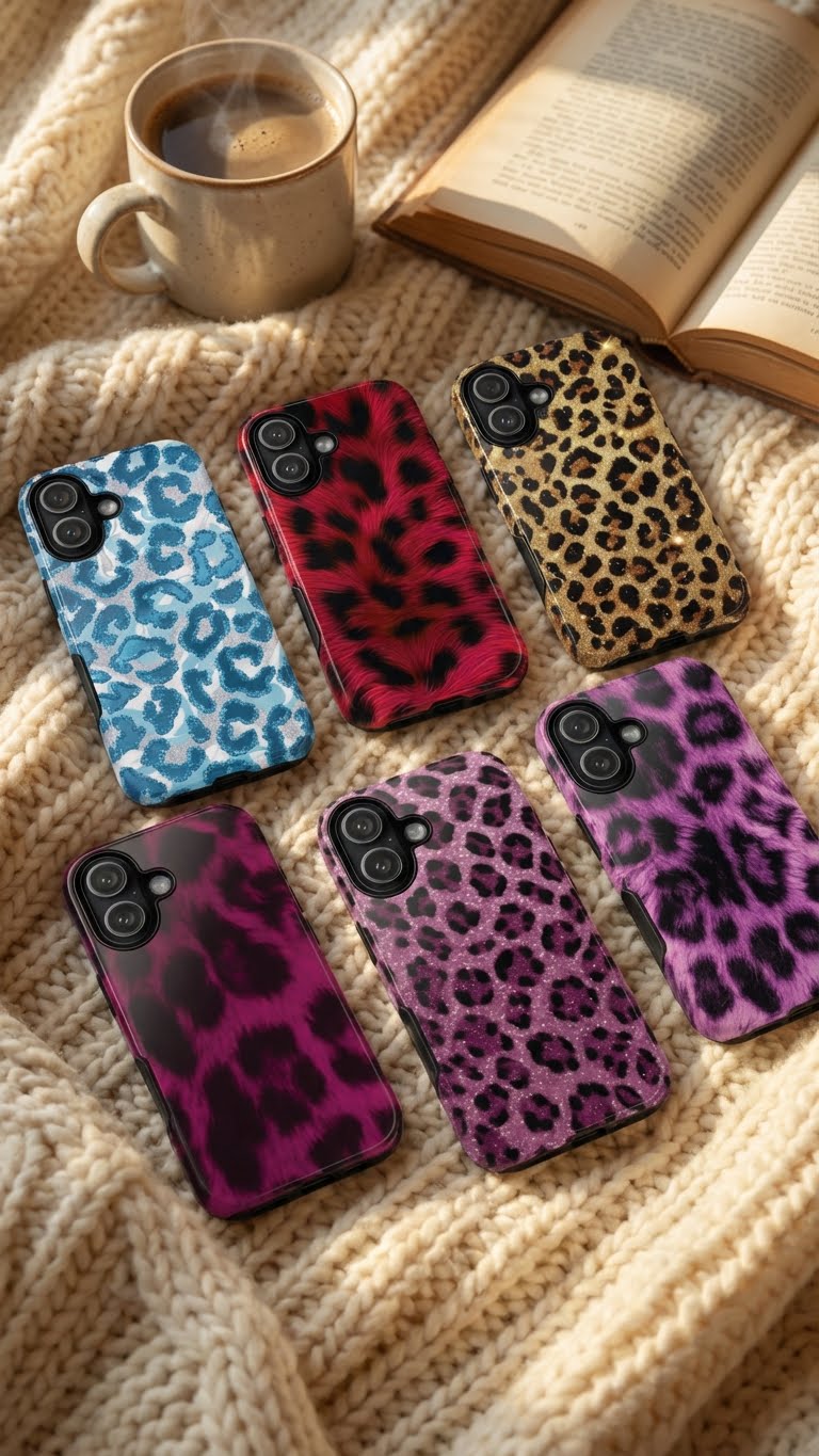 6 Style Leopard Print Inspire custom Trendy Phone Case Collection for iPhone 17-11, Samsung S25-S21 - Senpai Wear
