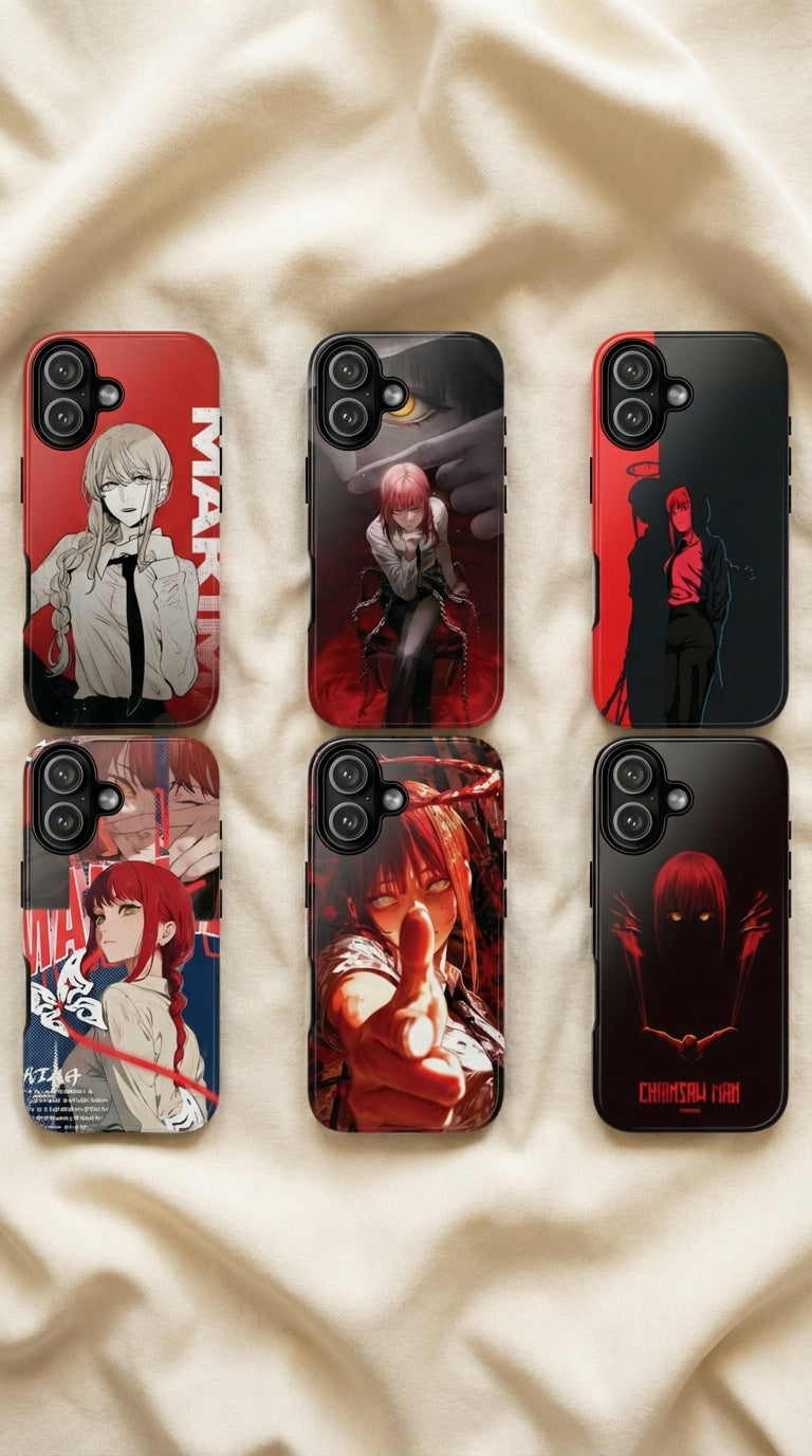 6 Style Makima Chainsaw Man Inspire custom Anime Phone Case Collection for iPhone 17-11, Samsung S25-S21 - Senpai Wear
