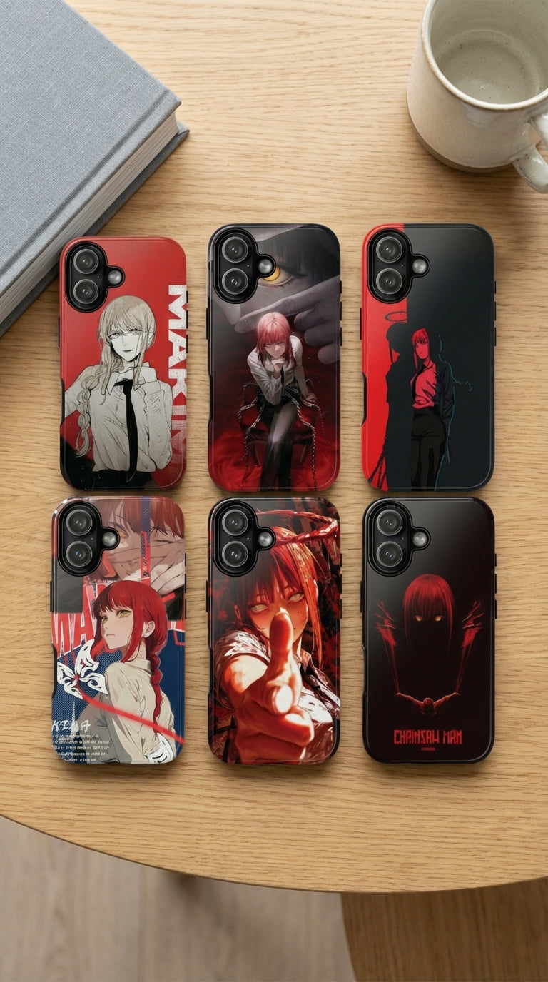 6 Style Makima Chainsaw Man Inspire custom Anime Phone Case Collection for iPhone 17-11, Samsung S25-S21 - Senpai Wear