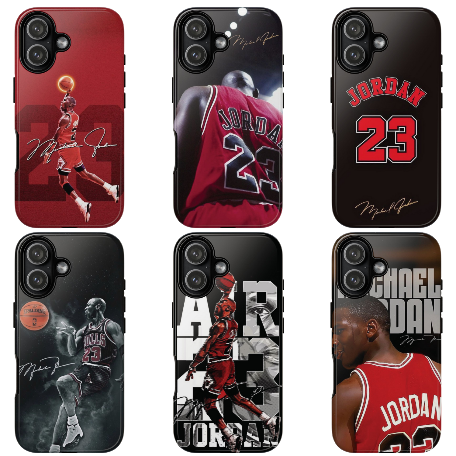 6 Style Michael Jordan Basketball Player NBA Inspire custom Sport Phone Case Collection for iPhone 17-11, Samsung S25-S21 - Senpai Wear