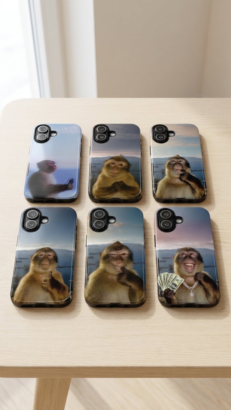6 Style Monkey Inspire custom Trendy Phone Case Collection for iPhone 17-11, Samsung S25-S21 - Senpai Wear