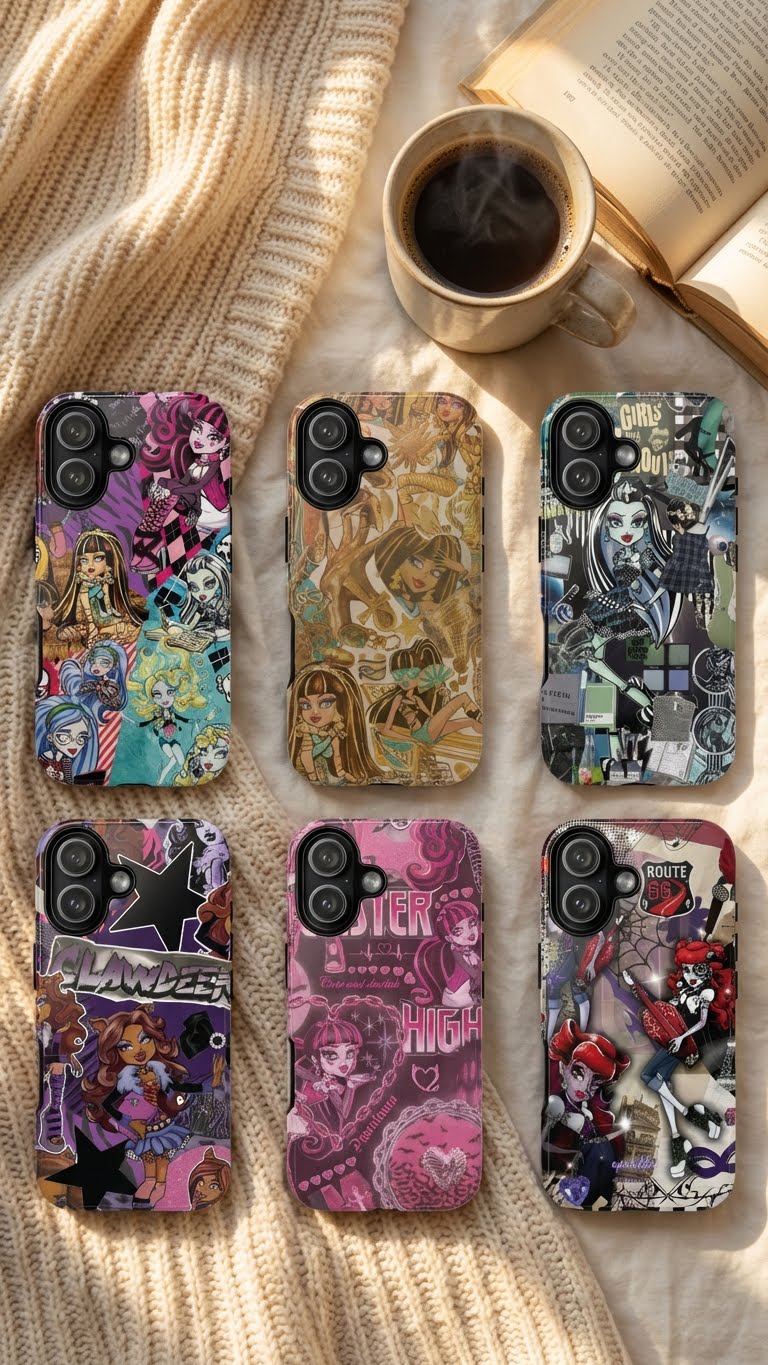 6 Style Monster High Characters Inspire custom Trendy Phone Case Collection for iPhone 17-11, Samsung S25-S21 - Senpai Wear