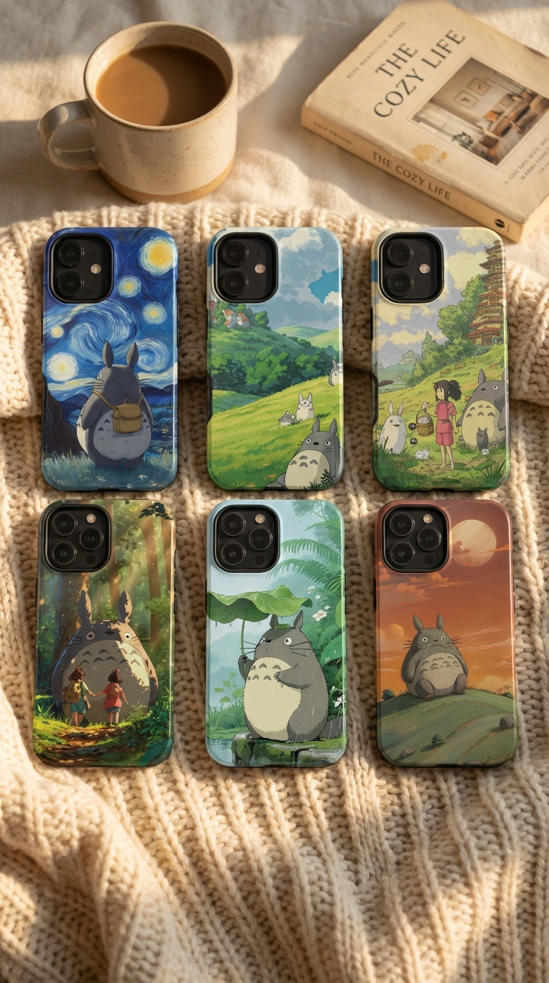 6 Style My Neighbor Totoro Studio Ghibli Series Anime Inspire custom Anime Phone Case Collection for iPhone 17-11, Samsung S25-S21 - Senpai Wear