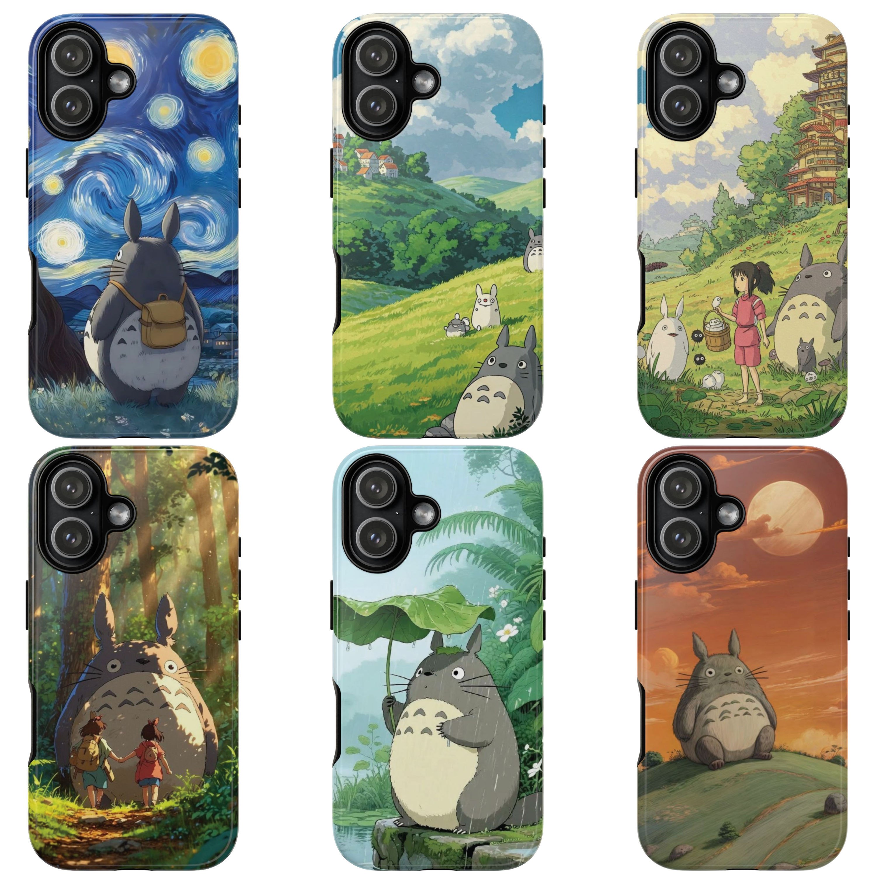 6 Style My Neighbor Totoro Studio Ghibli Series Anime Inspire custom Anime Phone Case Collection for iPhone 17-11, Samsung S25-S21 - Senpai Wear