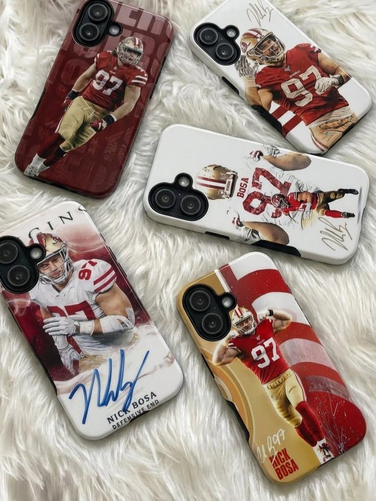 6 Style Nick Bosa Football Player NFL Inspire custom Sport Phone Case Collection for iPhone 17-11, Samsung S25-S21 - Senpai Wear