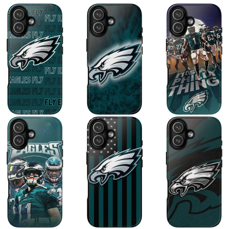 6 Style Philadelphia Eagles Football Team NFL Inspire custom Sport Phone Case Collection for iPhone 17-11, Samsung S25-S21 - Senpai Wear