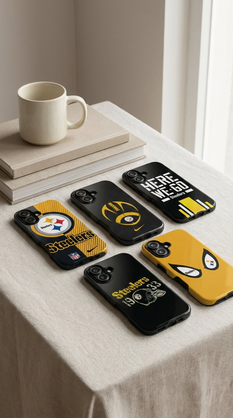 6 Style Pittsburgh Steelers Football Team Inspire custom Sport Phone Case Collection for iPhone 17-11, Samsung S25-S21 - Senpai Wear