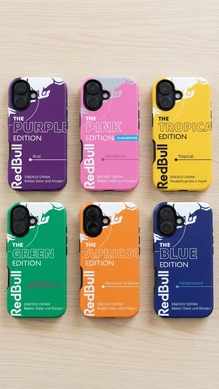 6 Style Red Bull Editions Inspire custom Trendy Phone Case Collection for iPhone 17-11, Samsung S25-S21 - Senpai Wear