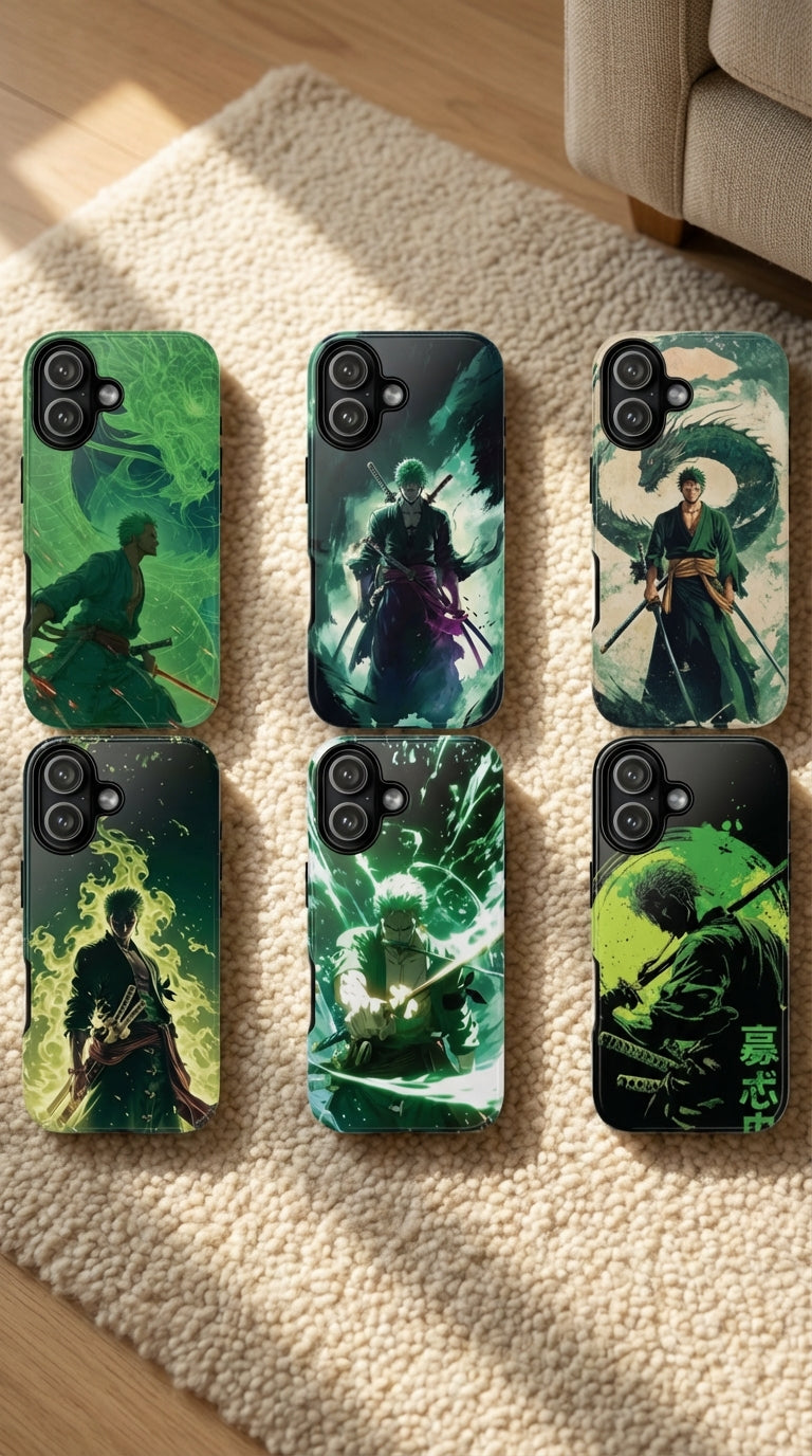 6 Style Roronoa Zoro One Piece Inspire custom Anime Phone Case Collection for iPhone 17-11, Samsung S25-S21 - Senpai Wear