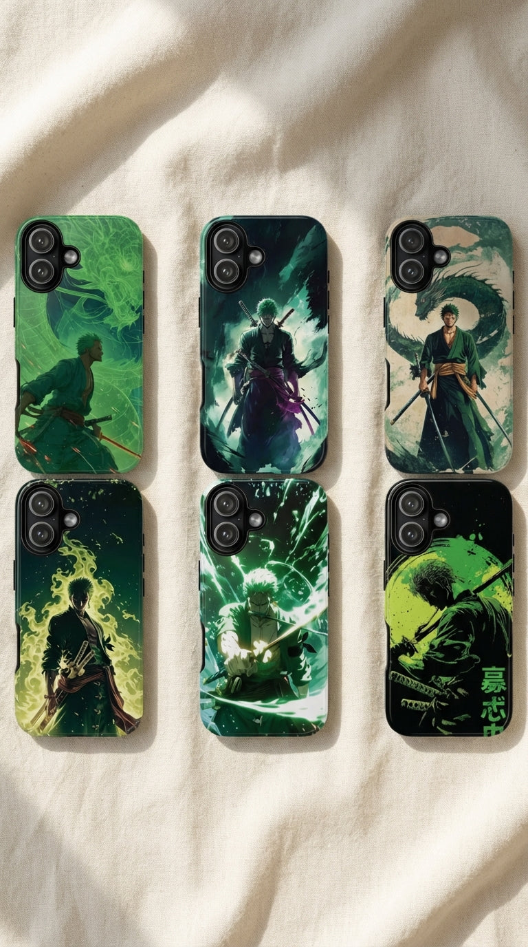 6 Style Roronoa Zoro One Piece Inspire custom Anime Phone Case Collection for iPhone 17-11, Samsung S25-S21 - Senpai Wear