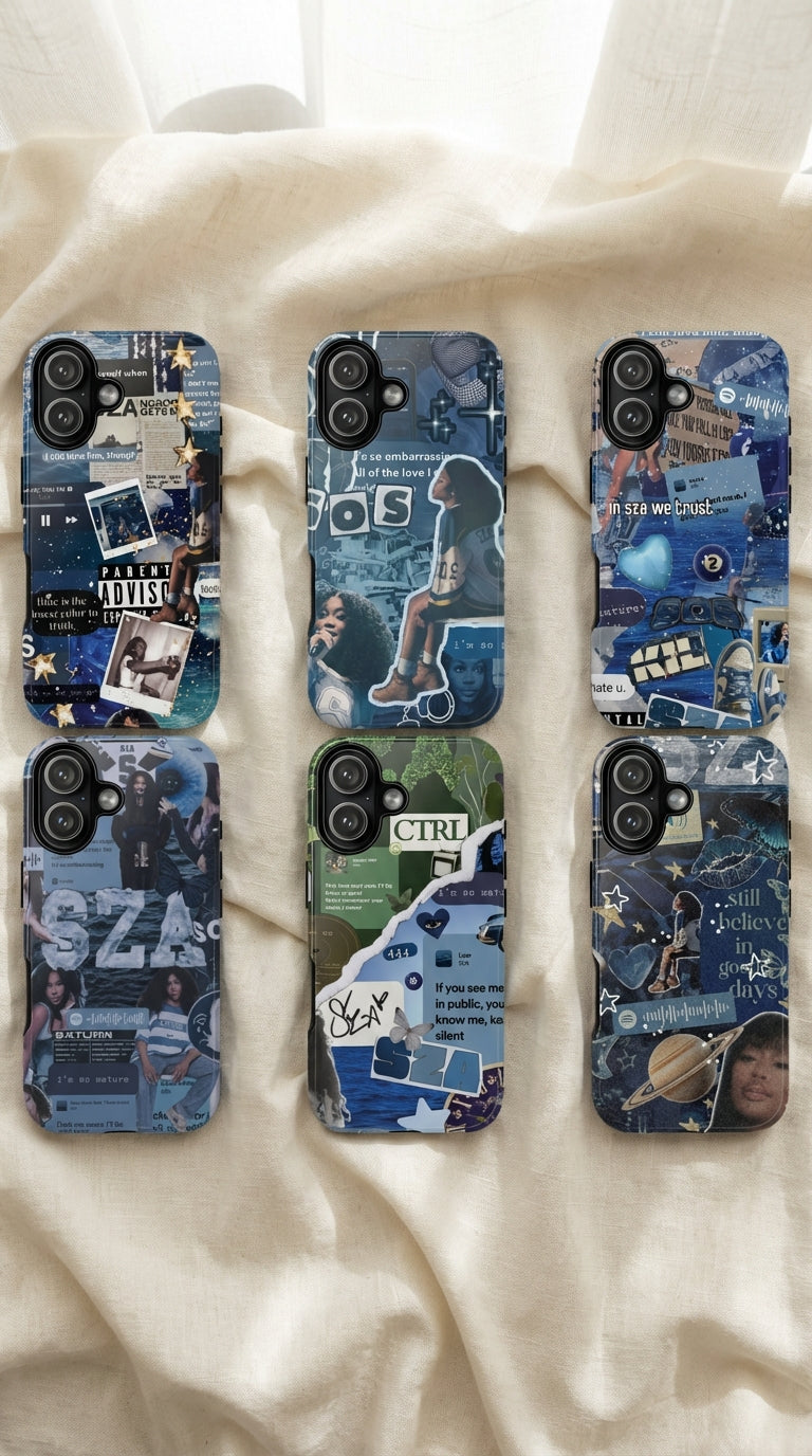 6 Style SZA Inspire Artist Phone Case Collection for iPhone 17-11, Samsung S25-S21 - Senpai Wear