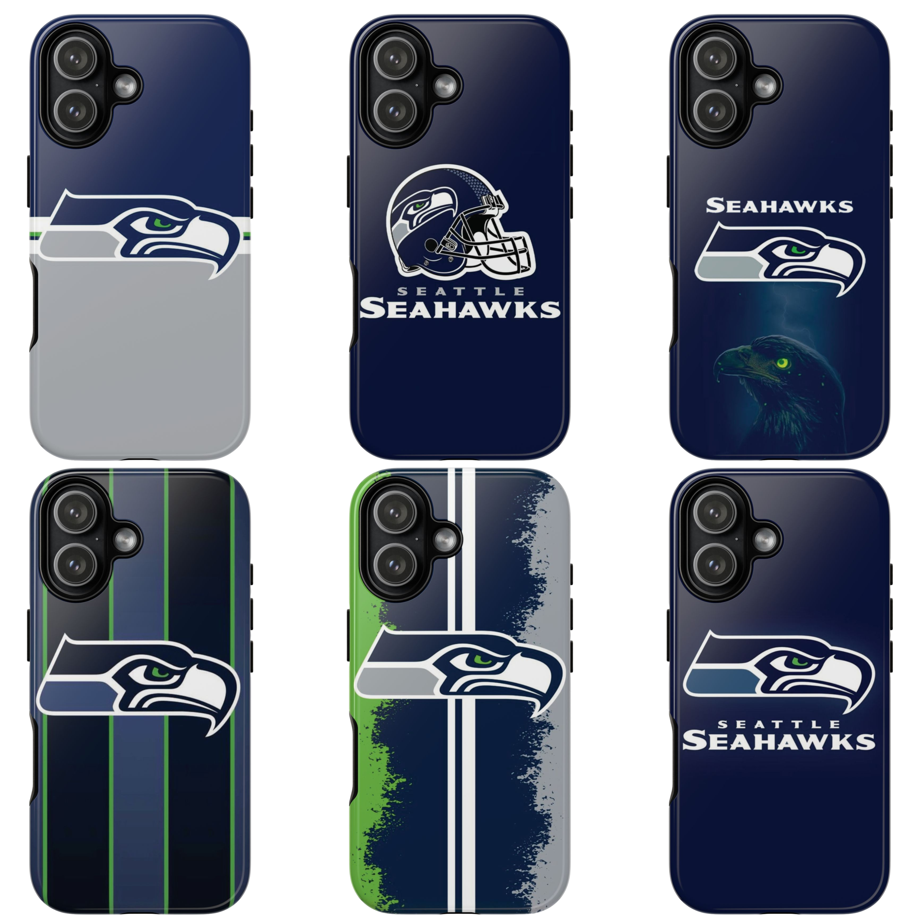6 Style Seattle Seahawks Football Team NFL Inspire custom Sport Phone Case Collection for iPhone 17-11, Samsung S25-S21 - Senpai Wear