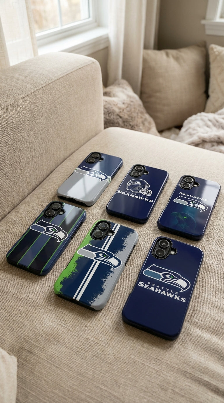 6 Style Seattle Seahawks Football Team NFL Inspire custom Sport Phone Case Collection for iPhone 17-11, Samsung S25-S21 - Senpai Wear
