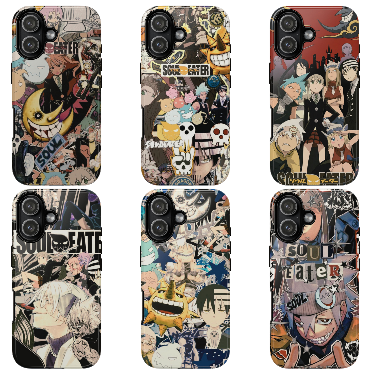 6 Style Soul Eater Characters Inspire custom Anime Phone Case Collection for iPhone 17-11, Samsung S25-S21 - Senpai Wear