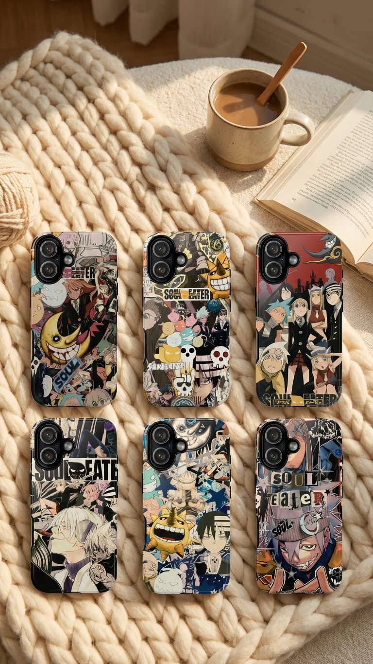 6 Style Soul Eater Characters Inspire custom Anime Phone Case Collection for iPhone 17-11, Samsung S25-S21 - Senpai Wear