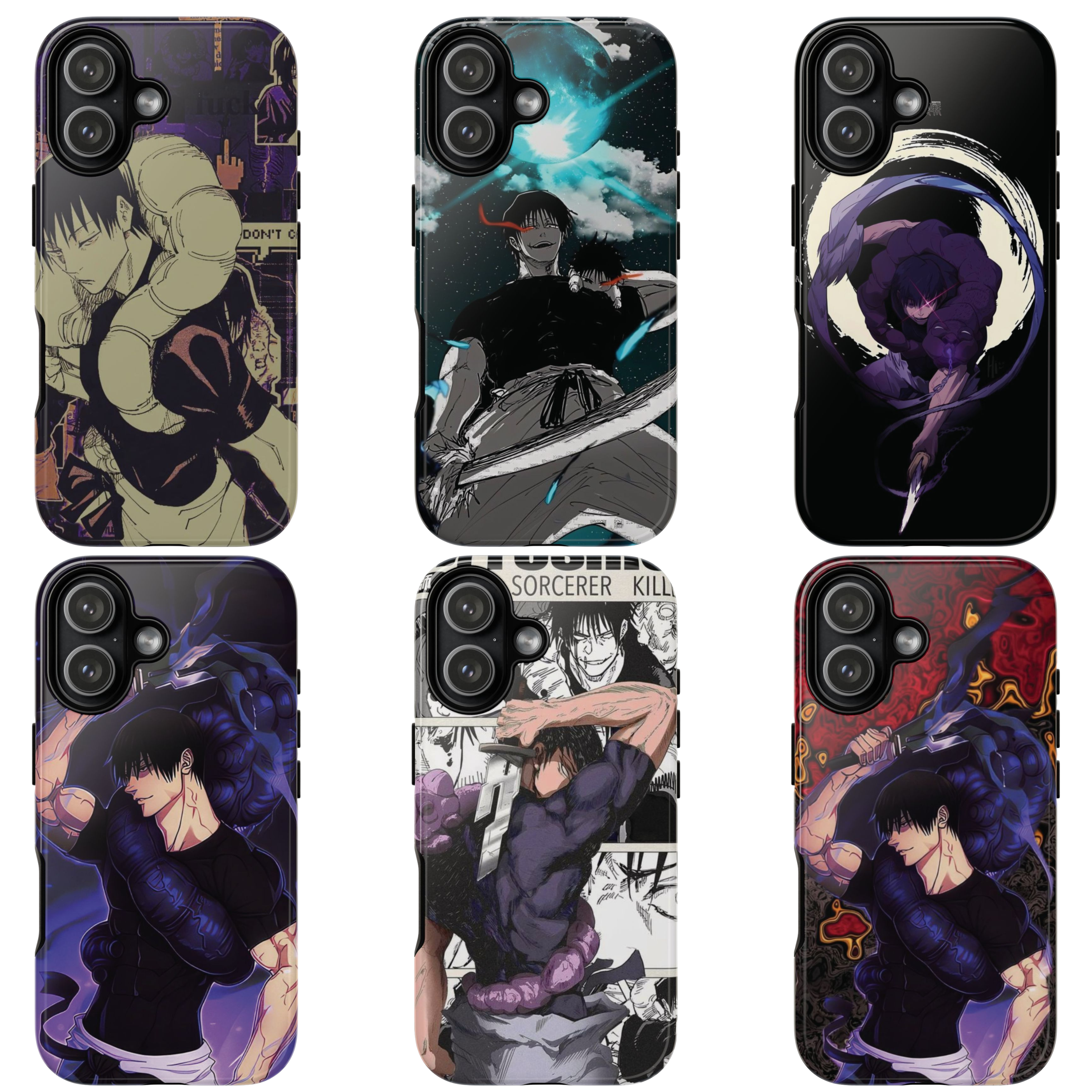 6 Style Toji Fushiguro Jujutsu Kaisen Inspire custom Anime Phone Case Collection for iPhone 17-11, Samsung S25-S21 - Senpai Wear