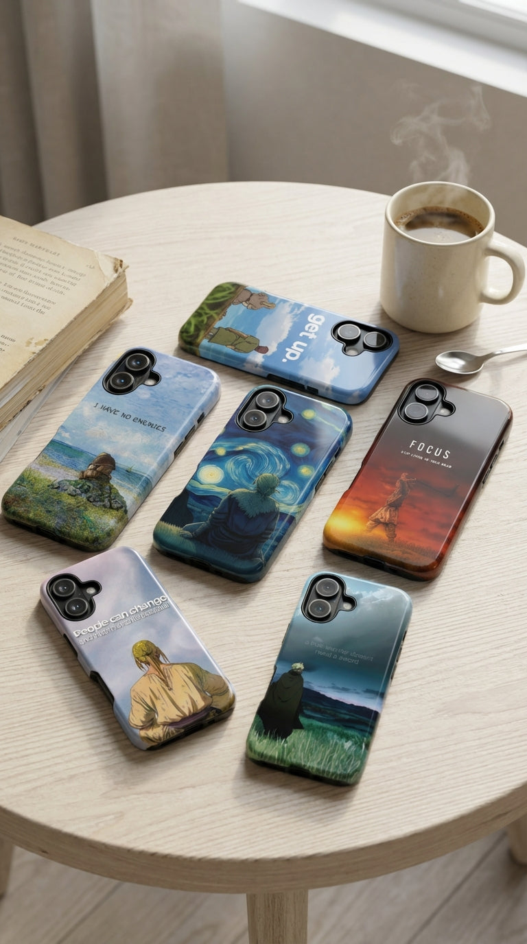 6 Style Vinland Saga Quote Inspire custom Anime Phone Case Collection for iPhone 17-11, Samsung S25-S21 - Senpai Wear
