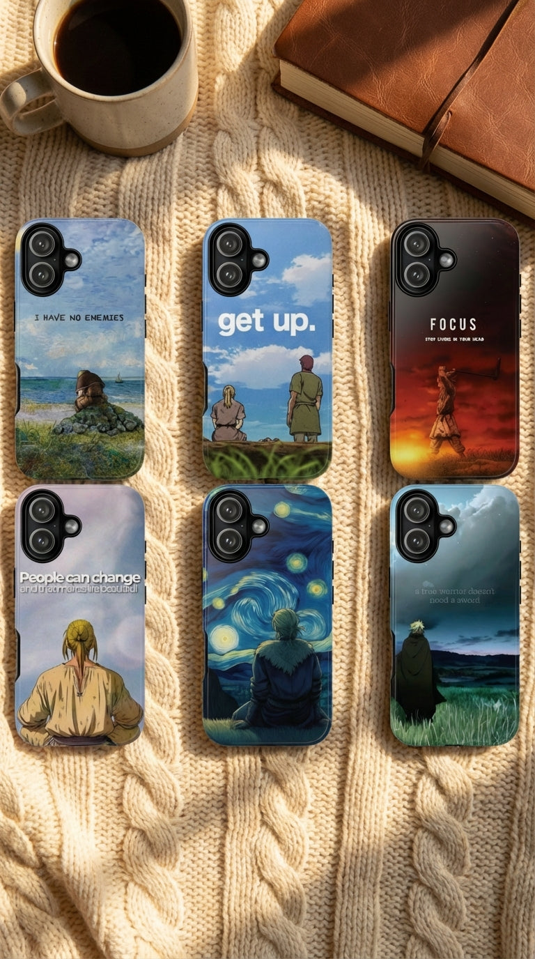 6 Style Vinland Saga Quote Inspire custom Anime Phone Case Collection for iPhone 17-11, Samsung S25-S21 - Senpai Wear