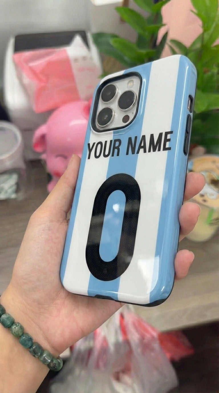 Custom Personal Back Number Jersey Argentina 2024 Soccer Team Inspire custom Sport Phone Case Collection for iPhone 17-11, Samsung S25-S21