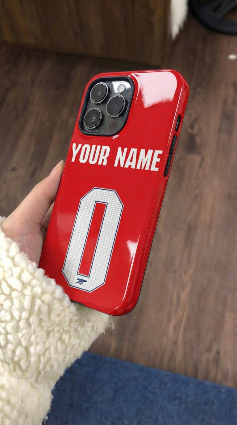 Custom Personal Back Number Jersey Arsenal 2025/2026 Cup Soocer Sport Phone Case Collection for iPhone 17-11, Samsung S25-S21