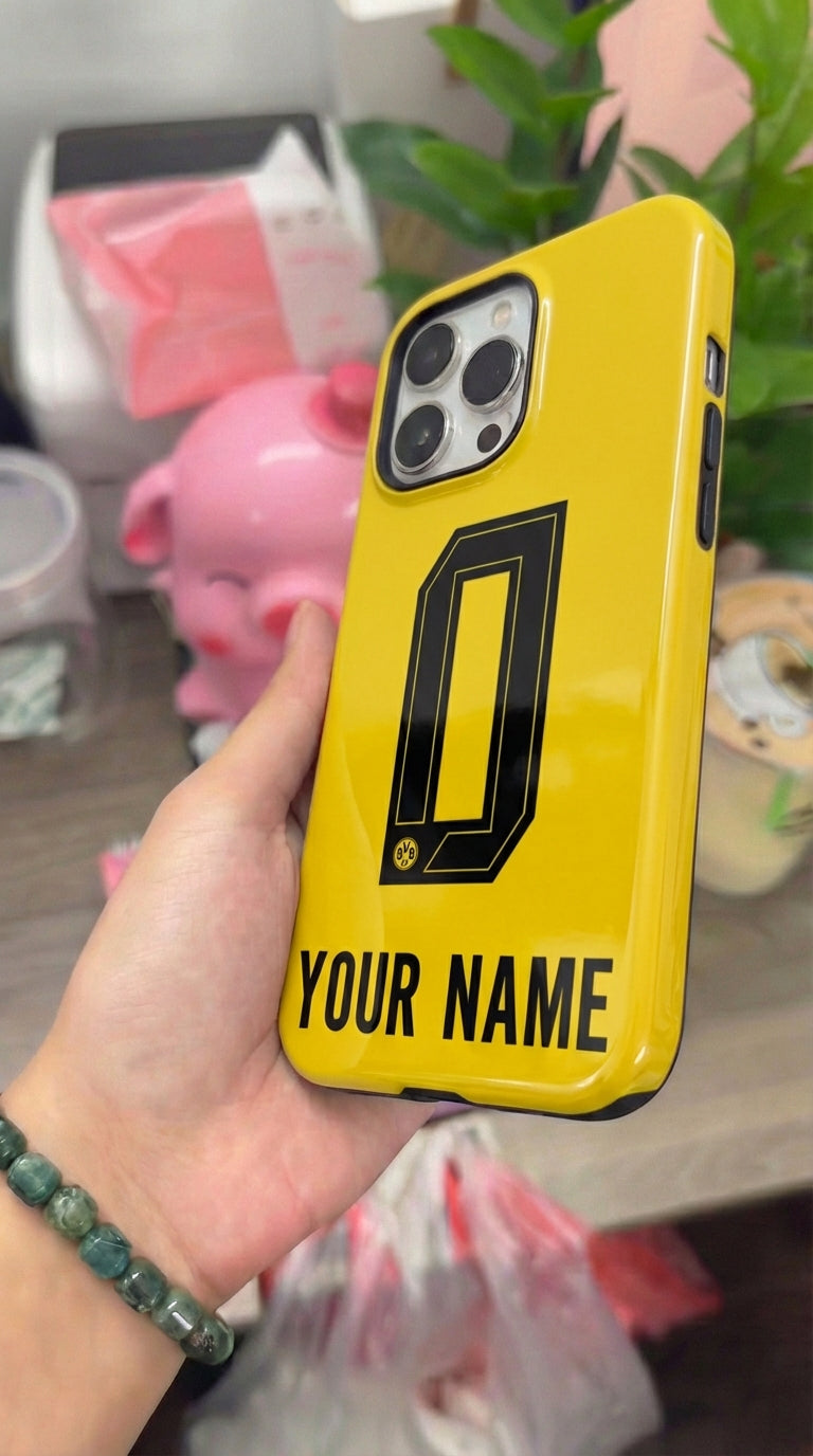 Custom Personal Back Number Jersey Borussia Dortmund 2025/2026 Soccer Team Inspire custom Sport Phone Case Collection for iPhone 17-11, Samsung S25-S21