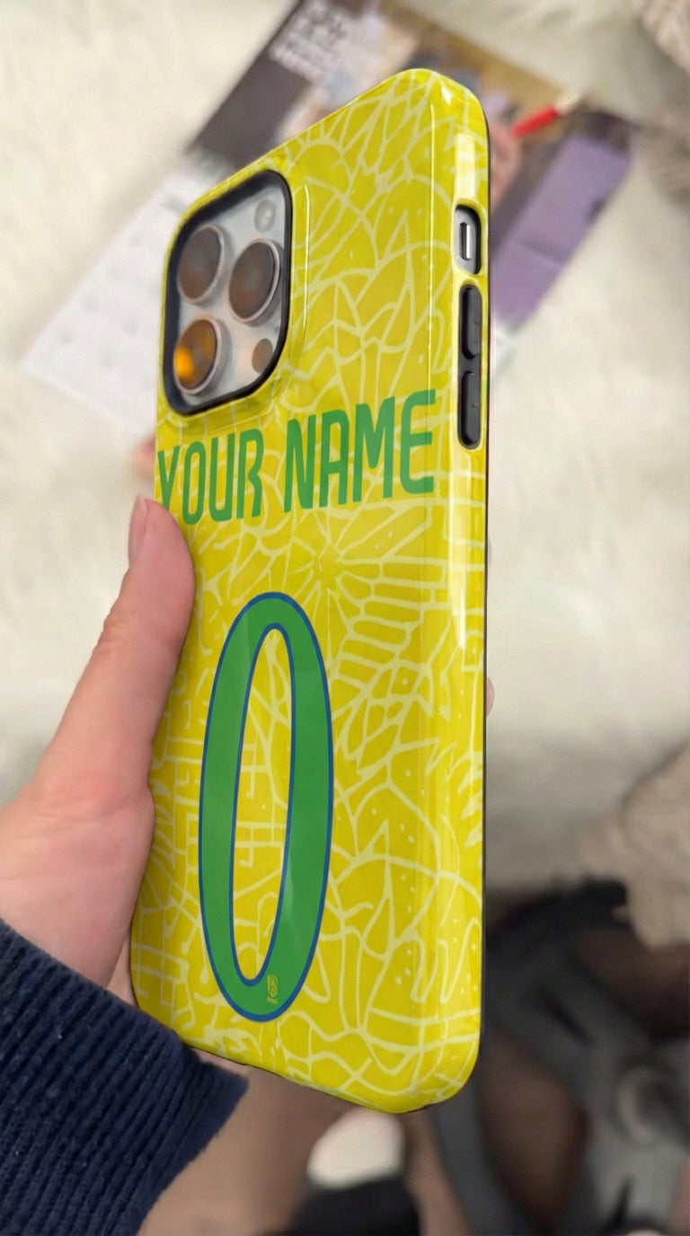 Custom Personal Back Number Jersey Brazil 2024 Soccer Team Inspire custom Sport Phone Case Collection for iPhone 17-11, Samsung S25-S21