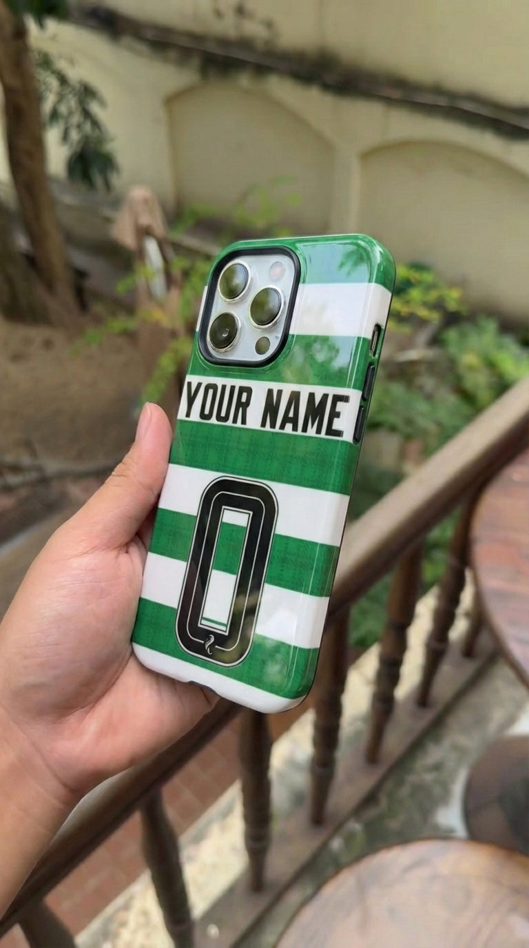 Custom Personal Back Number Jersey Celtic FC 2025/2026 Soccer Team Inspire custom Sport Phone Case Collection for iPhone 17-11, Samsung S25-S21