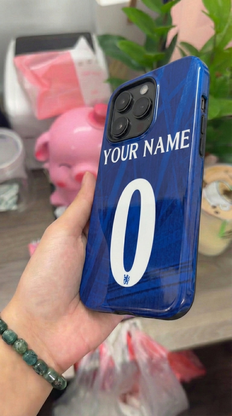 Custom Personal Back Number Jersey Chelsea 2025/2026 Cup Soccer Team Inspire custom Sport Phone Case Collection for iPhone 17-11, Samsung S25-S21