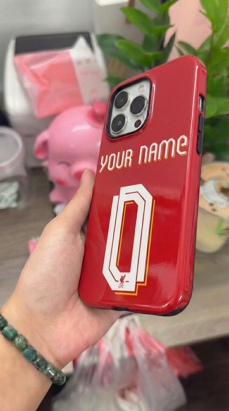 Custom Personal Back Number Jersey Liverpool FC 2025/2026 Cup Soccer Team Inspire custom Sport Phone Case Collection for iPhone 17-11, Samsung S25-S21