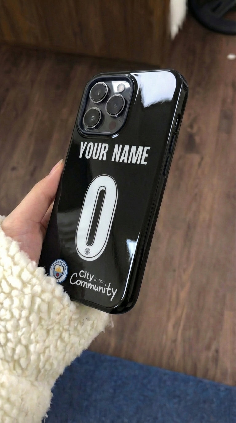 Custom Personal Back Number Jersey Manchester City 2025/2026 Cup Soccer Team Inspire custom Sport Phone Case Collection for iPhone 17-11, Samsung S25-S21