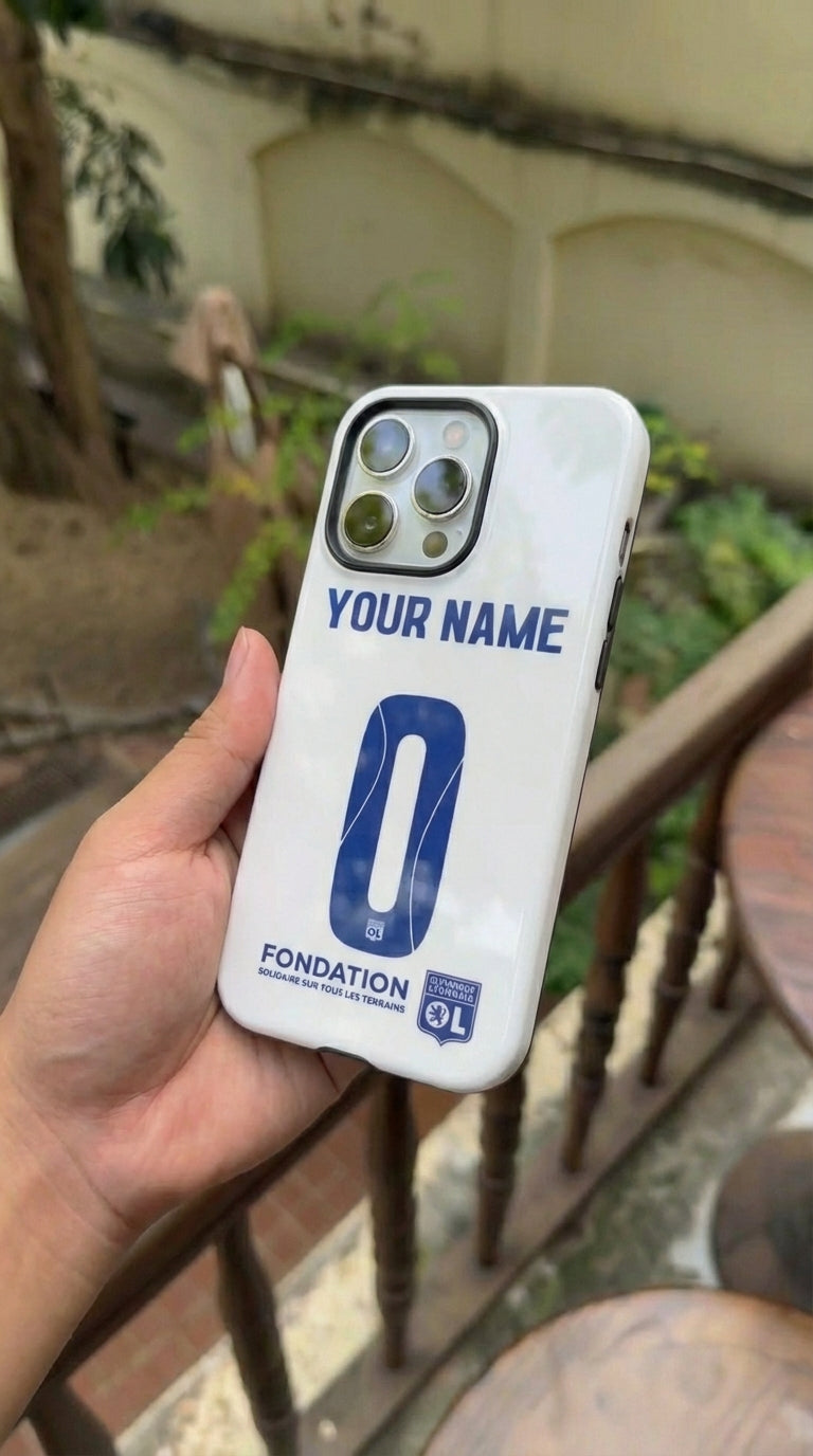 Custom Personal Back Number Jersey Olympique Lyon 2025/2026 Cup Soccer Team Inspire custom Sport Phone Case Collection for iPhone 17-11, Samsung S25-S21