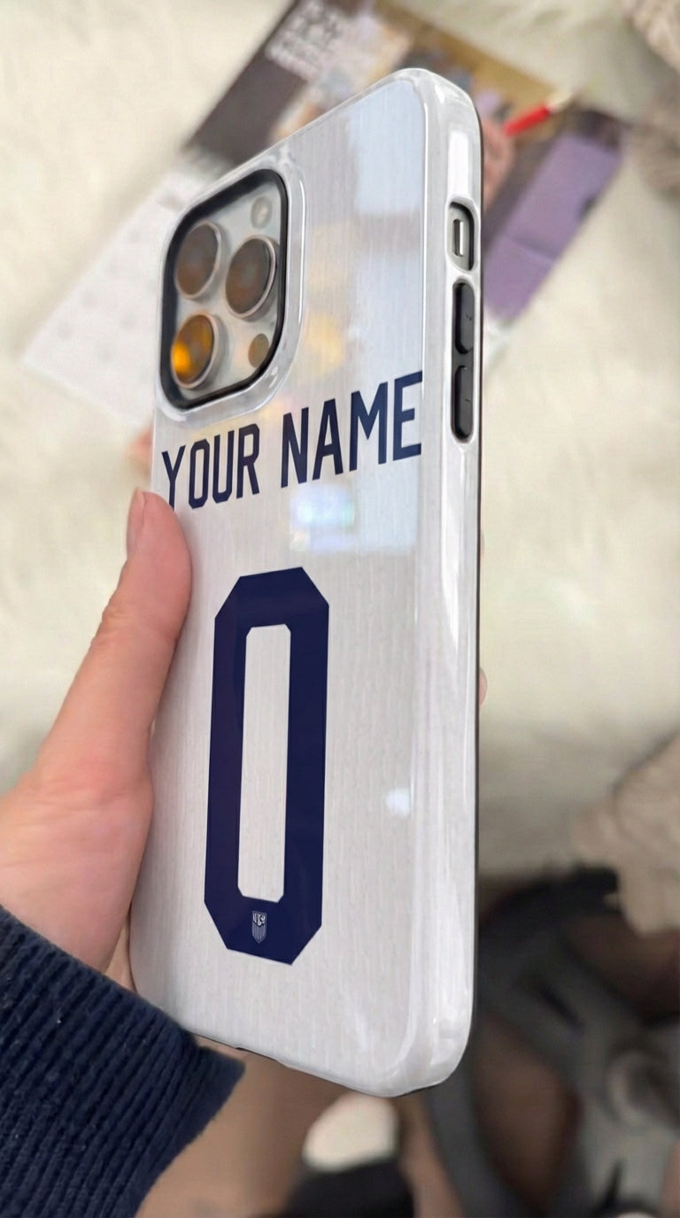 Custom Personal Back Number Jersey United States 2024 Soccer Team Inspire custom Sport Phone Case Collection for iPhone 17-11, Samsung S25-S21